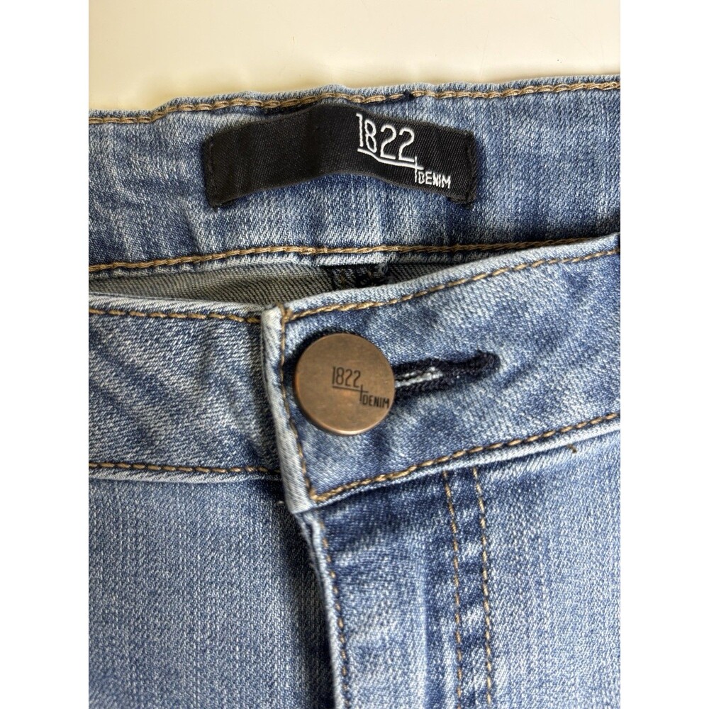 1822 Denim Jeans Women’s 14 Blue Cotton Straight Ankle Frayed Hem - Picture 4 of 8